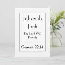 Jehovah Jireh, Guds namn, Uppmuntrande Skrift
