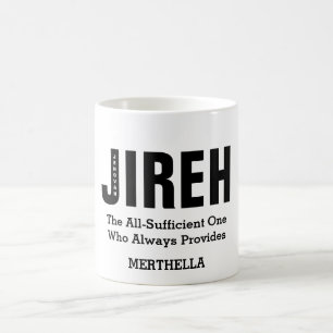 JEHOVAH JIREH Personlig Christian Kaffemugg
