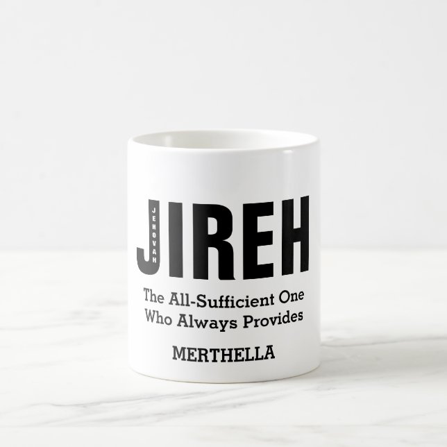 JEHOVAH JIREH Personlig Christian Kaffemugg (Center)