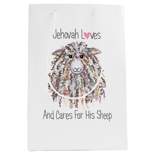 "Jehovah Kärlek Hans Sheep" Medium Gift Bag (Framsidan)
