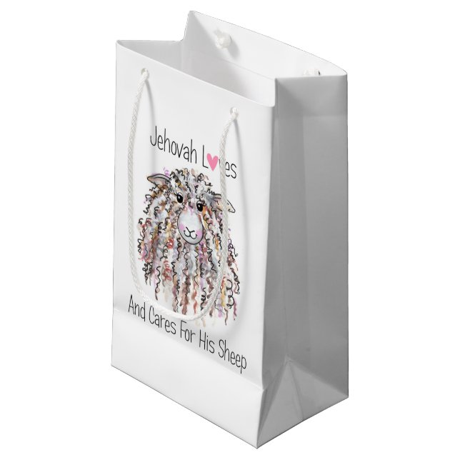 "Jehovah Kärlek Hans Sheep" Small Gift Bag (Framsidan Vinklad)