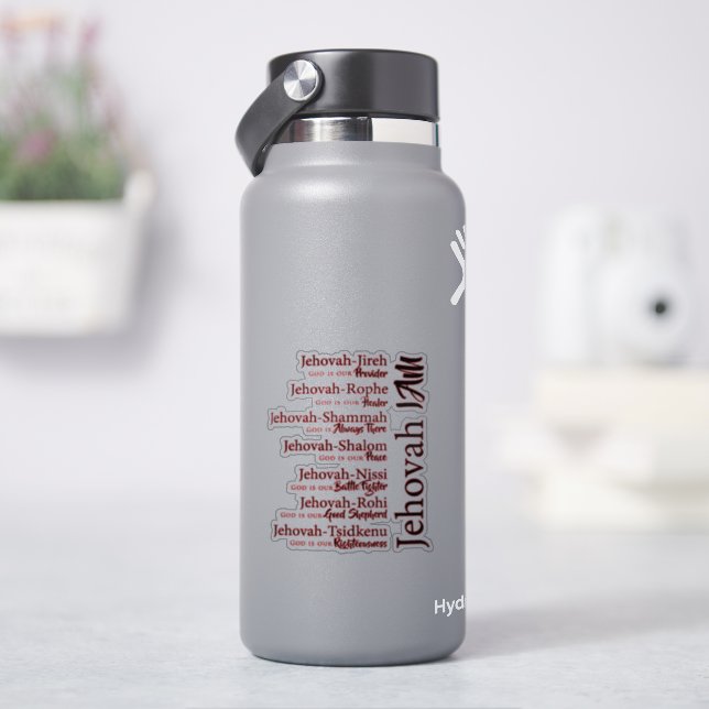 Jehovah namn klistermärken (HydroFlask)