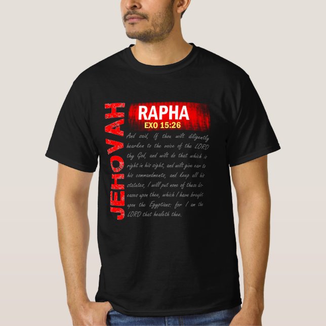 Jehovah Rapha - Gud Min Healer T Shirt (Framsida)