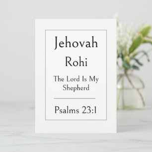 Jehovah Rohi, Guds namn, Upplivande Skrift Inbjudningar