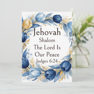 Jehovah Shalom, Blå Guld Tulpaner Krans Nyckfull Inbjudningar