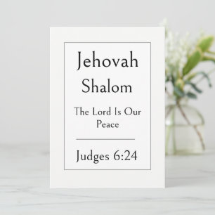 Jehovah Shalom, Guds namn, Uppmuntrande Skrift Inbjudningar