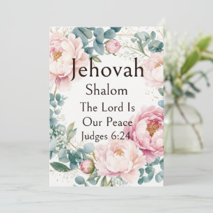 Jehovah Shalom, Rosa Peonior Eukalyptus Krans Kons Inbjudningar