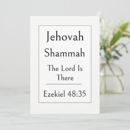 Jehovah Shammah, Guds Namn, Uppmuntrande Bibel Inbjudningar