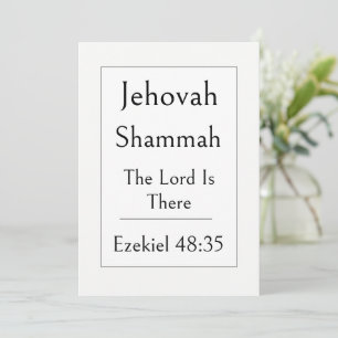 Jehovah Shammah, Guds Namn, Uppmuntrande Bibel Inbjudningar