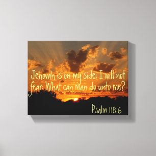 Jehovah står på min sida och solnedgången Psalm bi Canvastryck