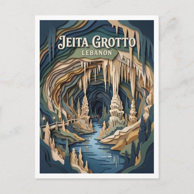 Jeita grotta Libanon Vykort (Framsida)