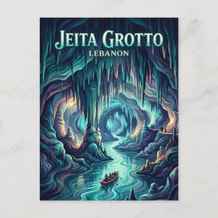 Jeita grottan Libanon Vykort