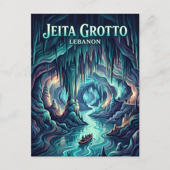 Jeita grottan Libanon Vykort (Framsida)