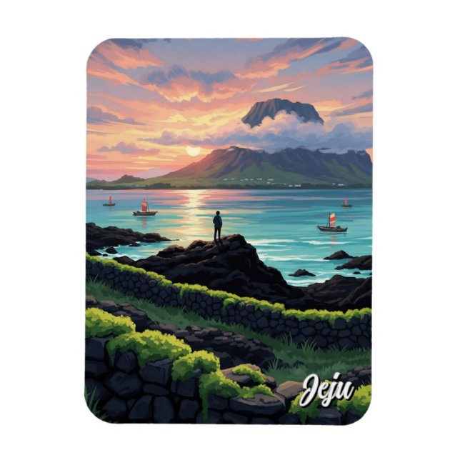 Jeju Island Sydkorea Resa Magnet (Vertikal)