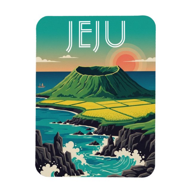 Jeju Island Sydkorea Resa Magnet (Vertikal)