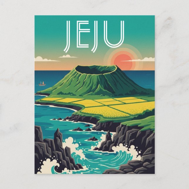 Jeju Island Sydkorea Resa Vykort (Framsida)
