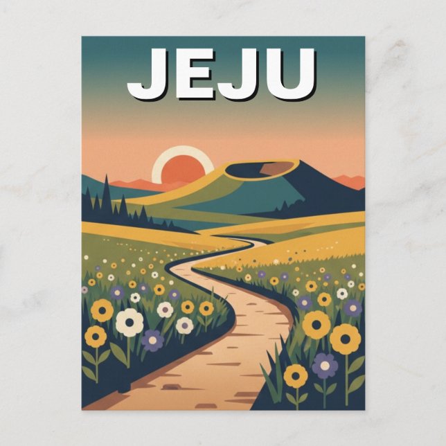 Jeju Island Sydkorea Resa Vykort (Framsida)