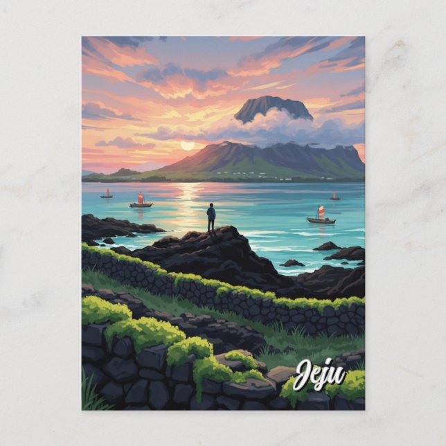 Jeju Island Sydkorea Resa Vykort (Framsida)