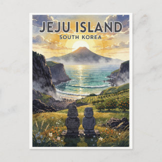 Jeju Island Sydkorea Vintage Vykort