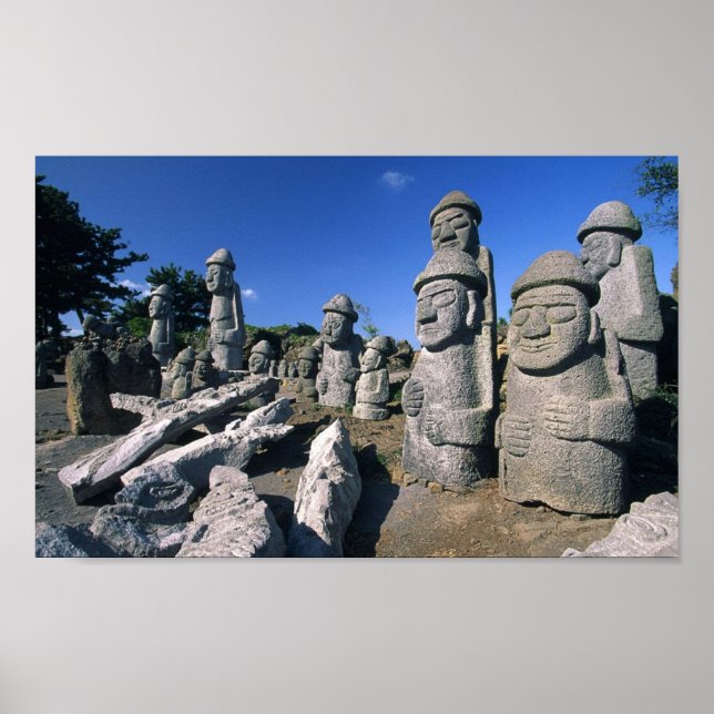 Jeju Stone Grandfather Statues Harubang Poster (Framsidan)