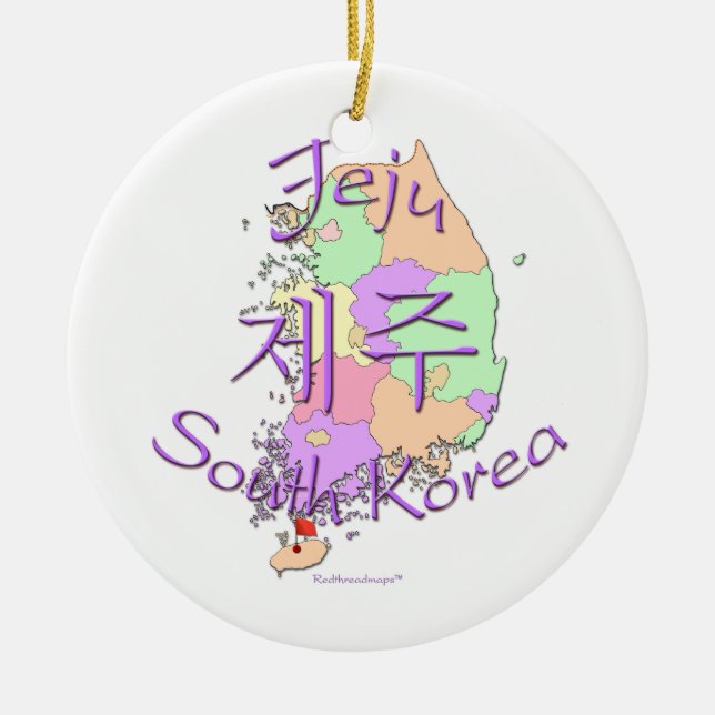 Jeju Sydkorea Julgransprydnad Keramik (Framsidan)