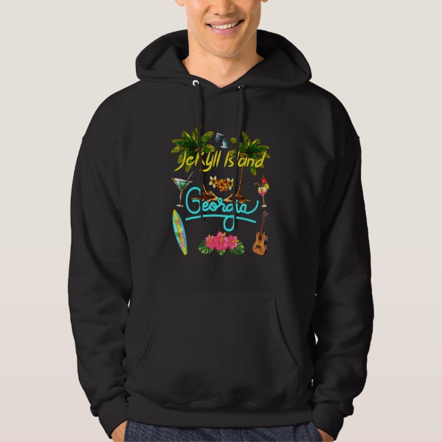 Jekyll Georgia Beach Summer Handflatan Sol Set Pa Hoodie (Framsida)