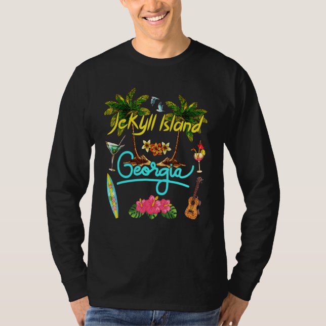Jekyll Georgia Beach Summer Handflatan Sol Set Pa T Shirt (Framsida)