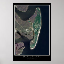 Jekyll Georgia från Space Satellite Karta Poster
