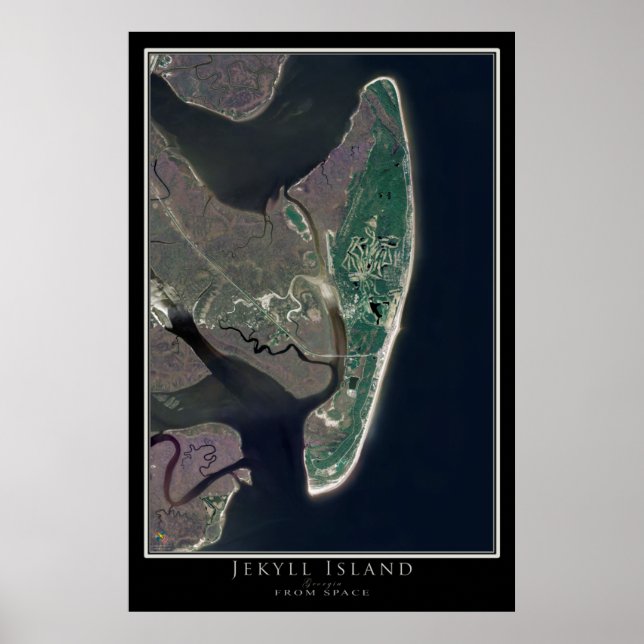 Jekyll Georgia från Space Satellite Karta Poster (Framsidan)