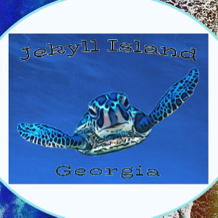 Jekyll Georgia Swimming Sea Turtle Vykort