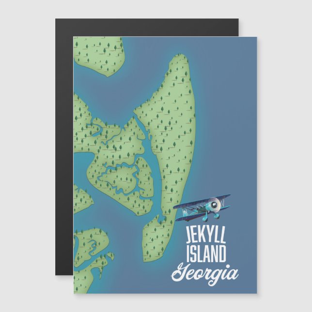 Jekyll Georgia USA karta (Fram/baksida)