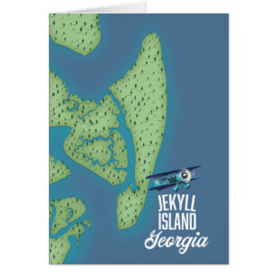 Jekyll Georgia USA karta Hälsningskort