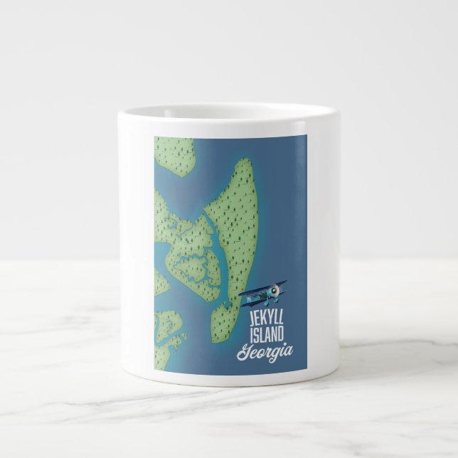 Jekyll Georgia USA karta Jumbo Mugg (Framsidan)