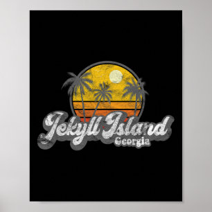 Jekyll Island Ga 70-tal Retro Fiske Båttur Strand Poster