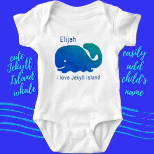 Jekyll Island, Georgia Cute Whale och Namn T Shirt