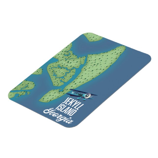 Jekyll Island Georgia USA karta Magnet (Vänstra Sidan)