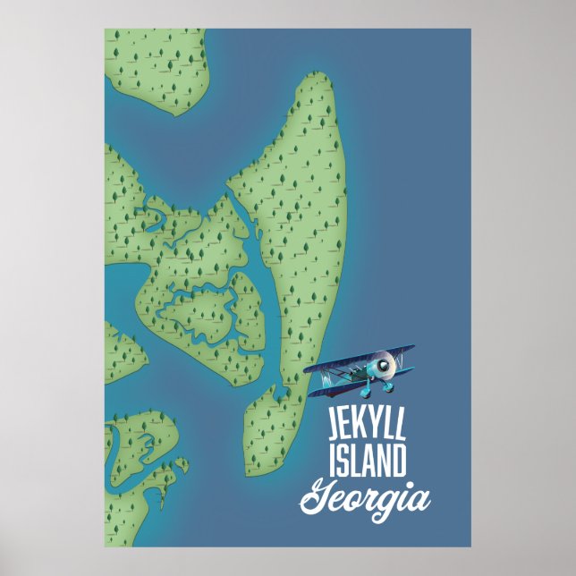 Jekyll Island Georgia USA karta Poster (Framsidan)