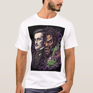 Jekyll och Hyde delad ansikte skräckdesign T Shirt
