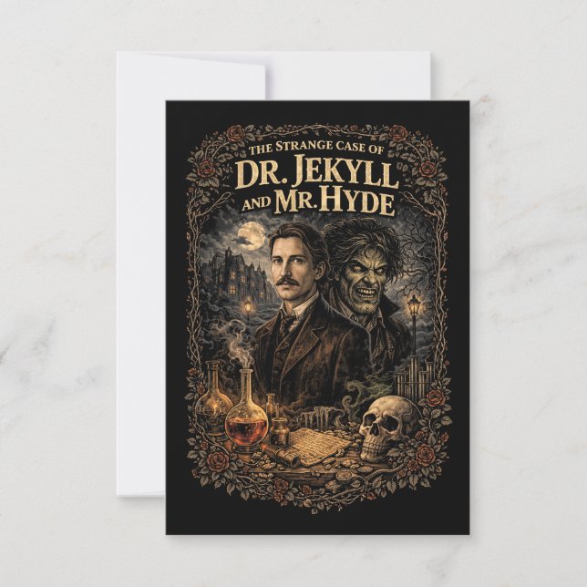 Jekyll och Hyde Tack Kort (Framsida)