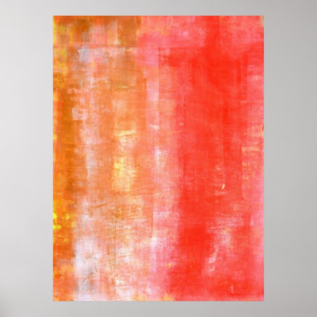 "Jello" Coral Abstrakt Art Poster (Framsidan)
