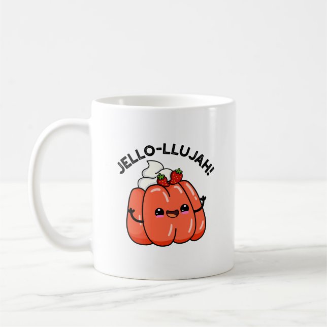 Jello-llujah Funny Jello Food Pun Kaffemugg (Vänster)