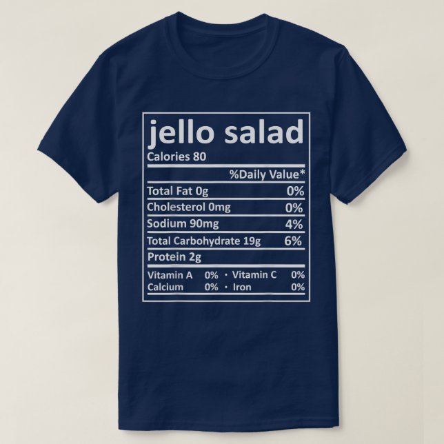 Jello Salad Nutrition Thanksgiving Food Facts Jula T Shirt (Design framsida)