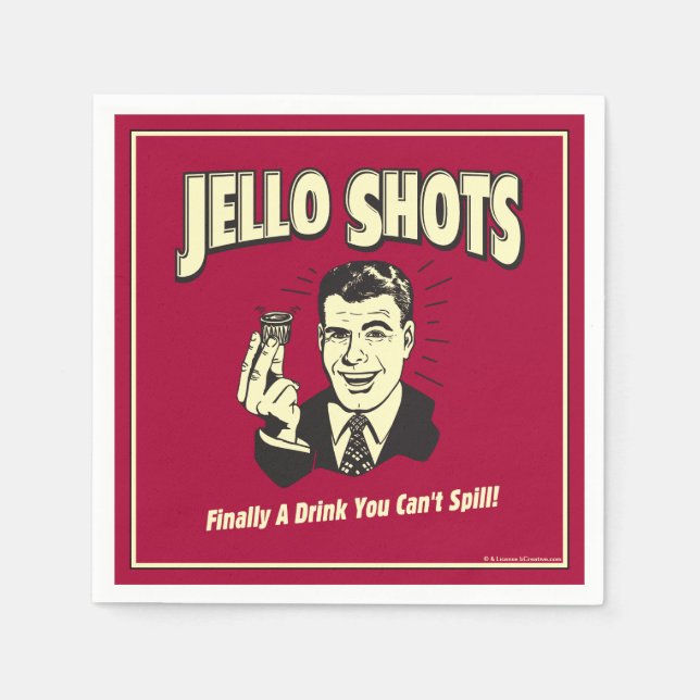 Jello Shots: Drick att du inte kan spill Pappersservett (Framsidan)