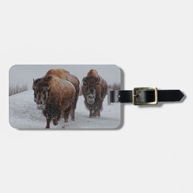 Jellowstone Bison Bagagebricka (Horisontell Framsida)
