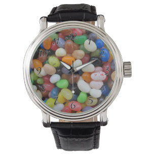 Jelly Bean black blue grönt Candy Struktur Templa Armbandsur