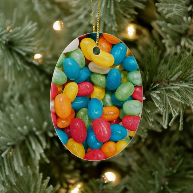 Jelly Bean Candies Colorful Julgransprydnad Keramik (Träd)
