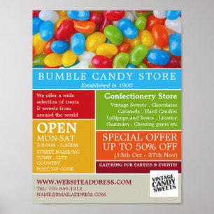 Jelly Bean Candy, Konfektyrvaror Advert Poster