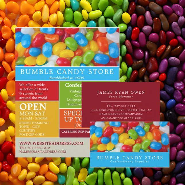 Jelly Bean Candy, Konfektyrvaror Visitkort (Skapare uppladdad)