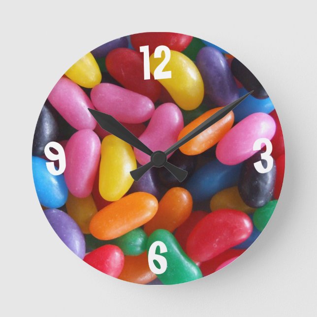 Jelly Bean Clock Rund Klocka (Framsida)