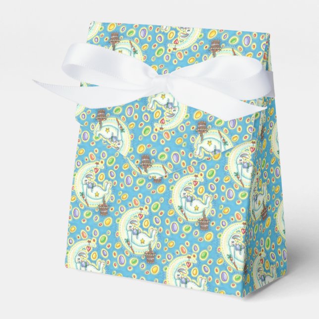 JELLY BEAN DREAMS, PÅSKHARE TÄLT FAVOR BOX PRESENTASKAR (Framsidan Sidan)